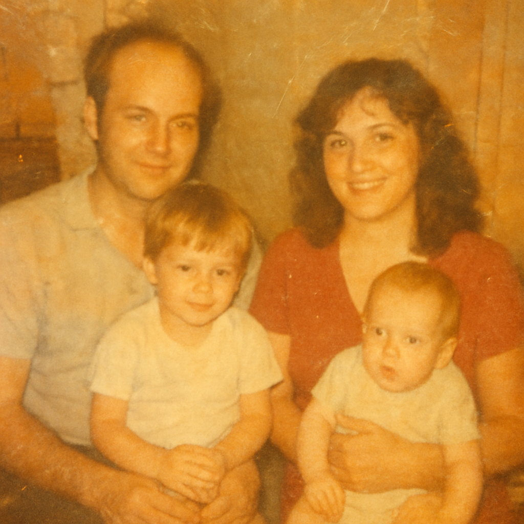 Childhood Family Portrait before restoration