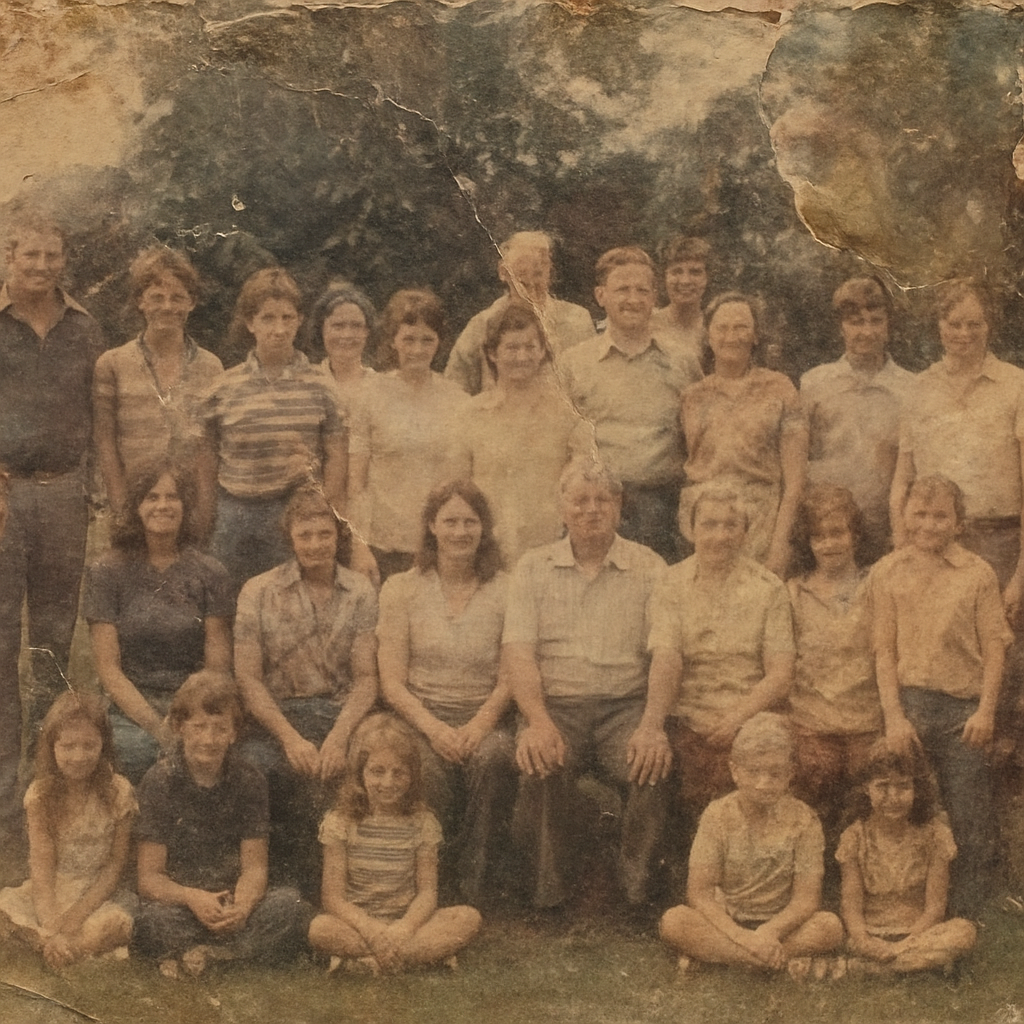 Family Reunion Photo before restoration